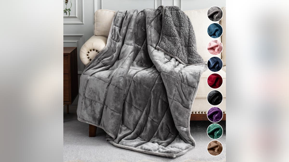 Relax all night with the help of a weighted blanket.