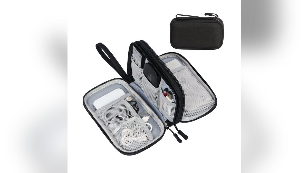 Organize all your cards and chargers in one compact place.