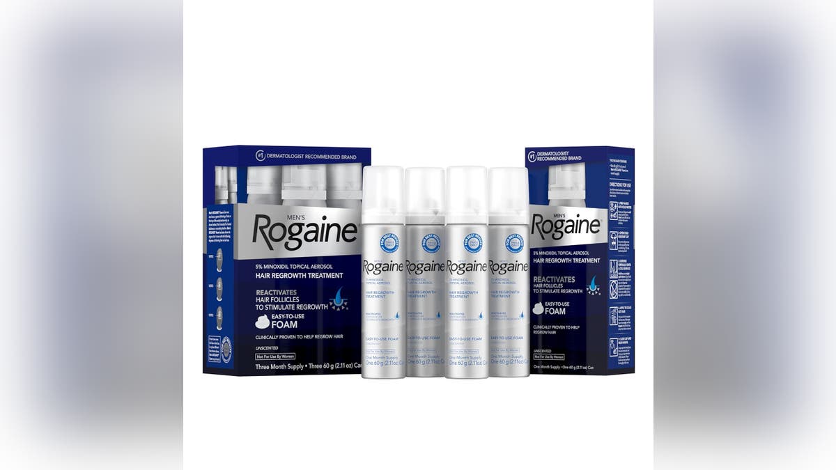 Regrow your hair with four months of Rogaine.