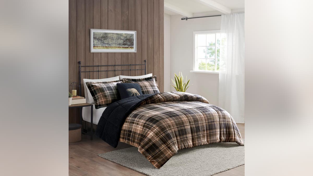 Sherpa comforters make the perfect middle layer of your warm bed.