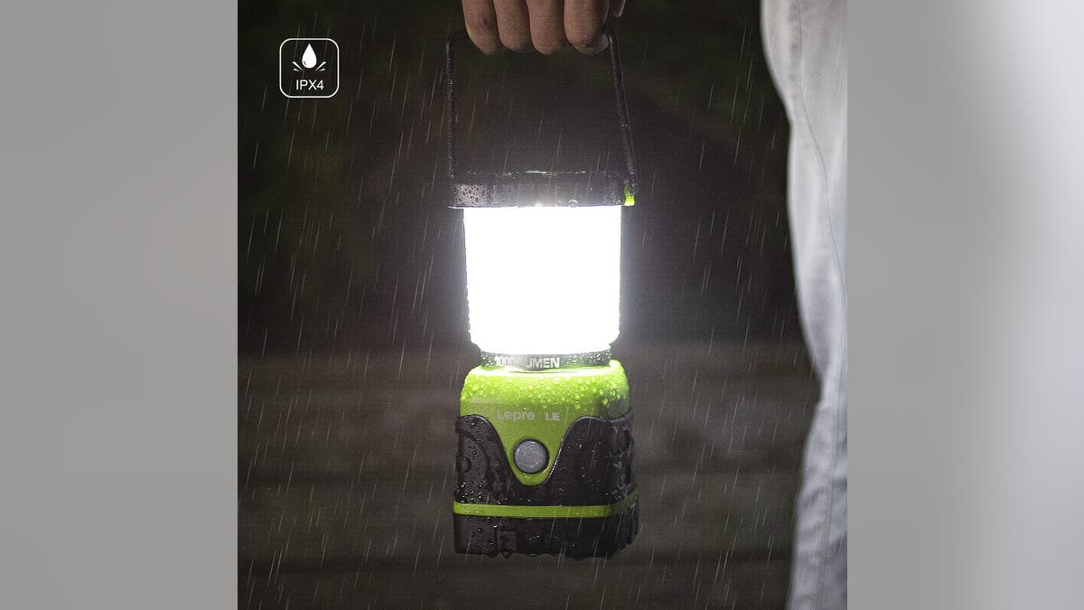 Light up your campsite with a waterproof lantern.
