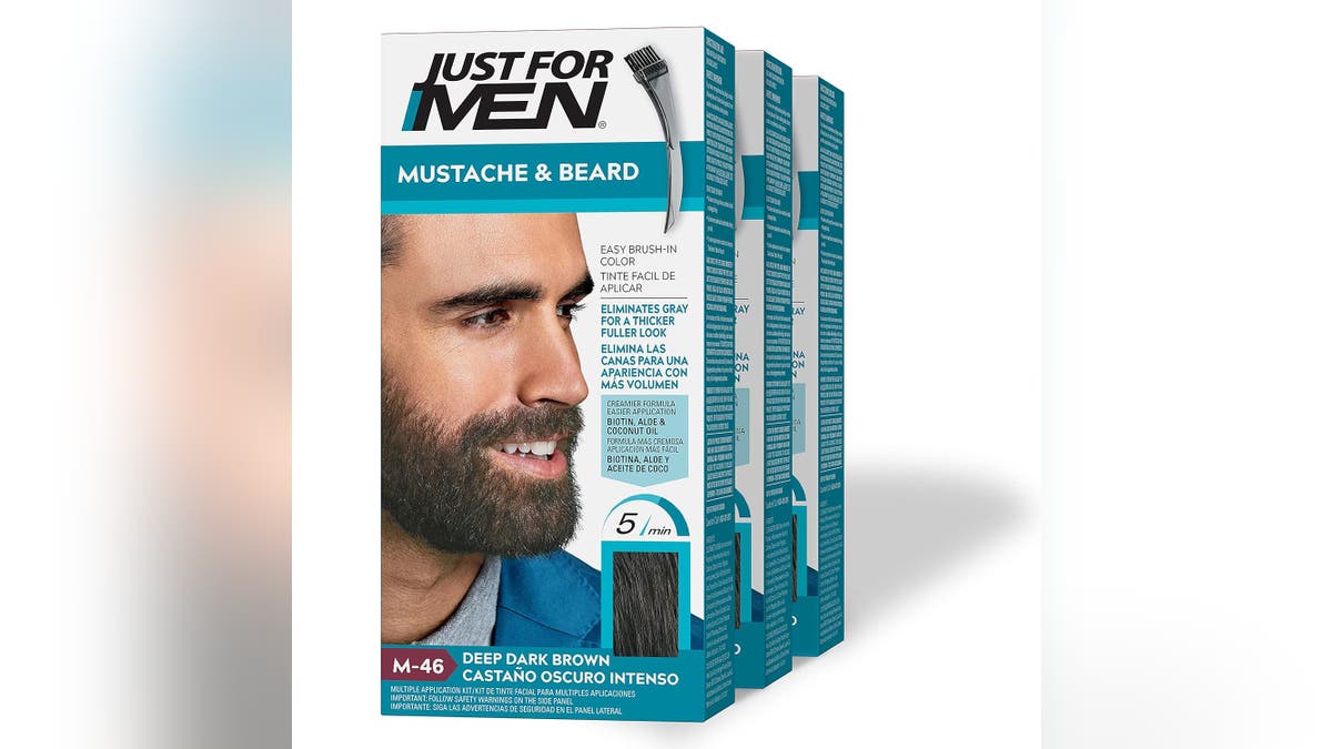Look years younger with a dyed beard and mustache.