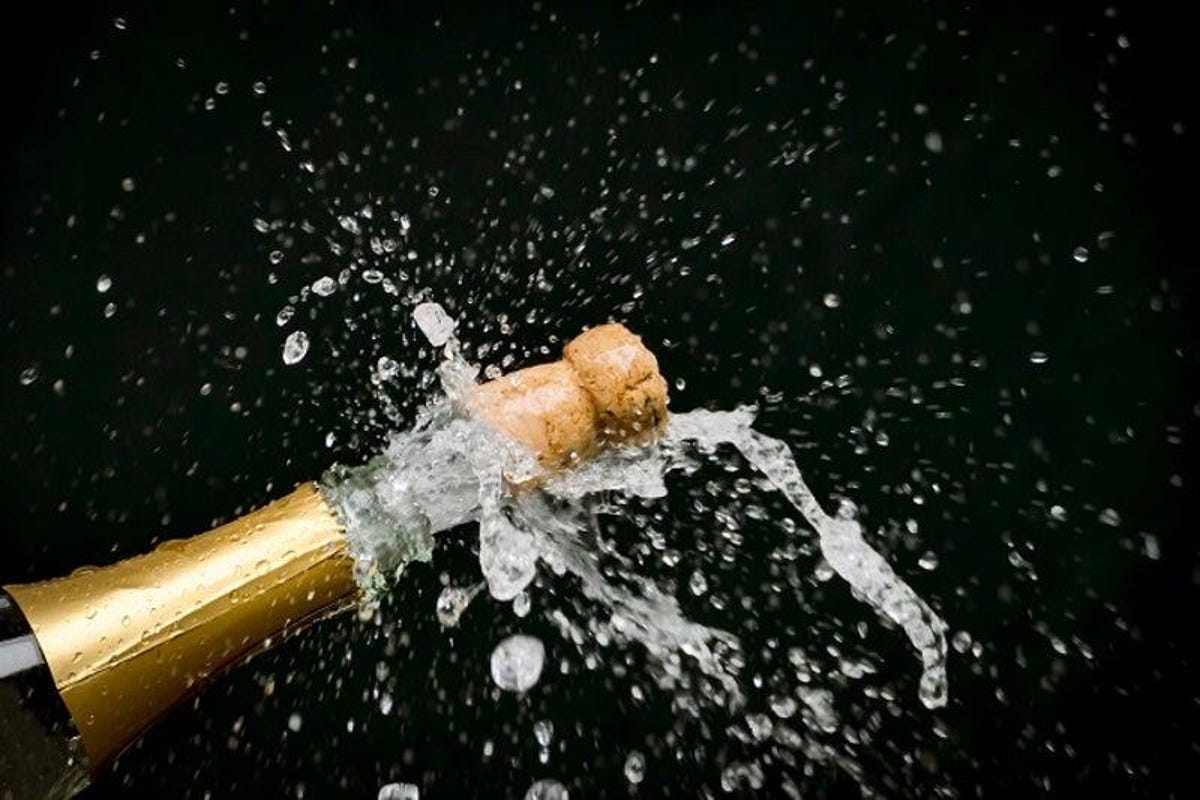 champagne being popped