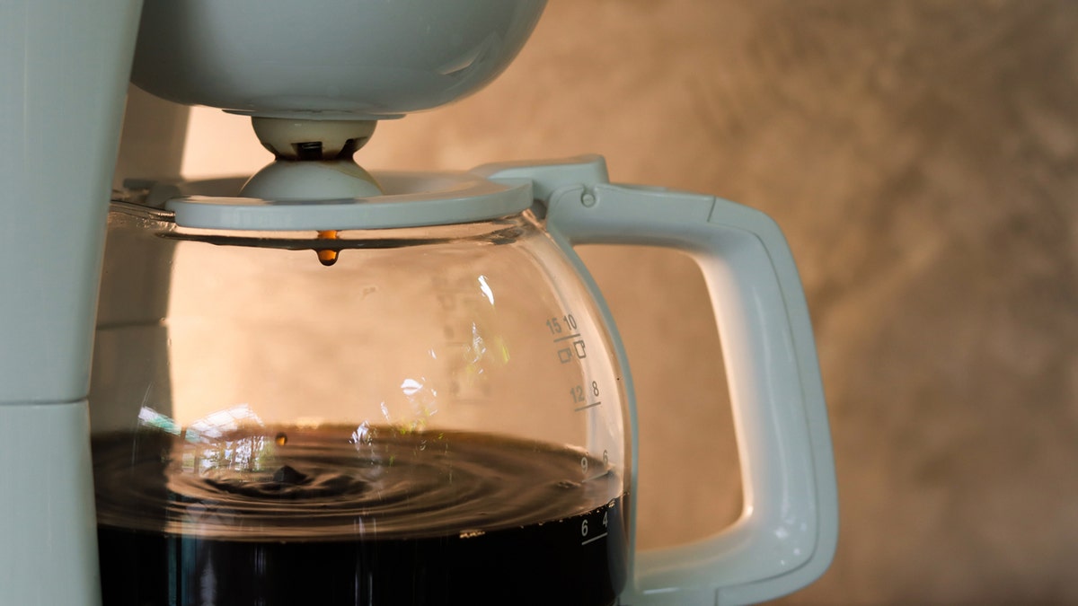A pot of coffee being brewed