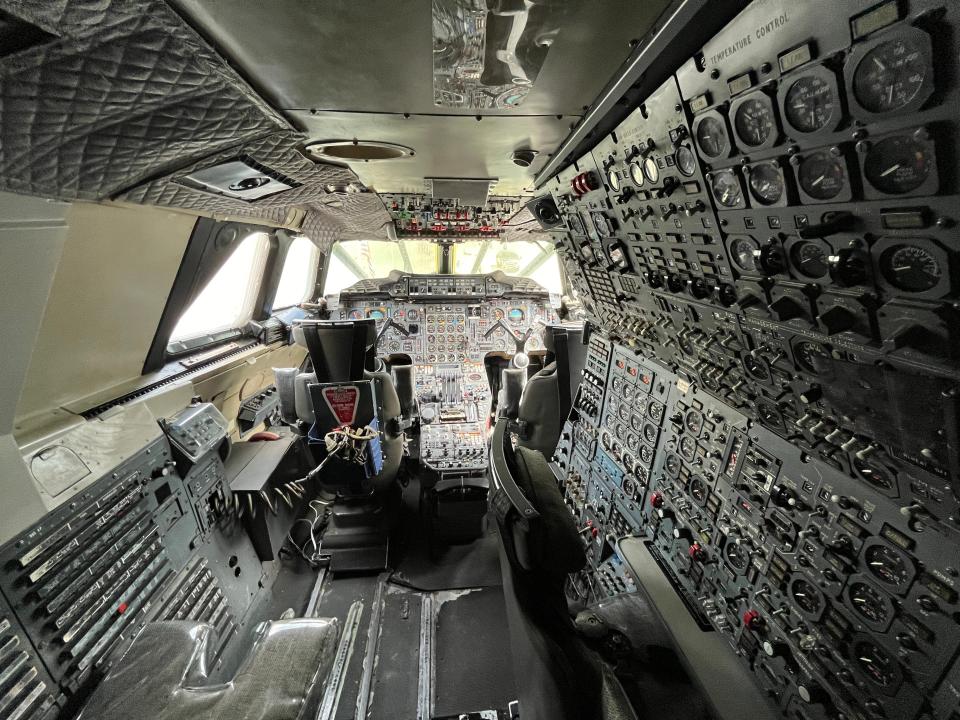 The cockpit on the Concorde.