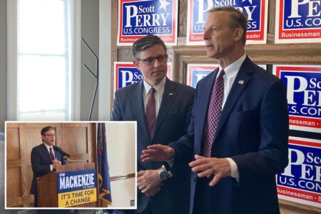 Speaker Johnson blitzes Pa. swing districts to boost GOP House hopefuls underperforming Trump: ‘All-star candidates’