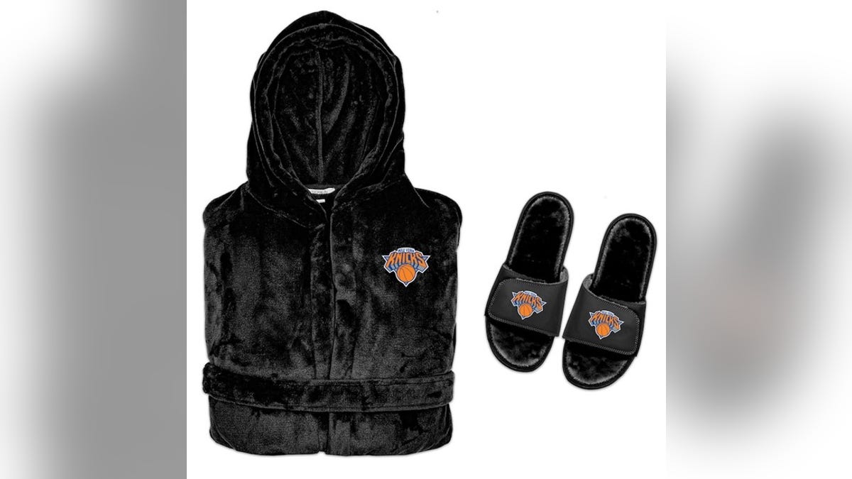 Relax while watching the games with the help of a robe and some slippers.