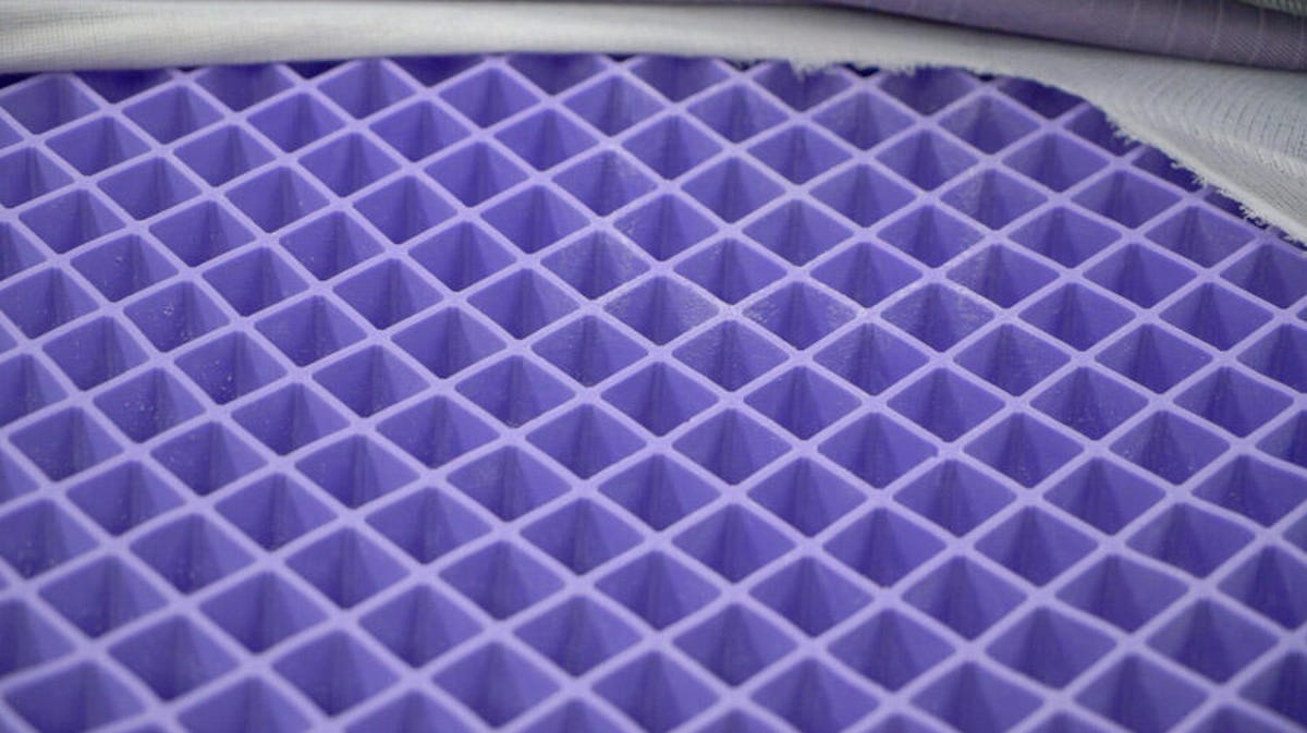 A close up of Purple's Hyper Elastic Polymer material