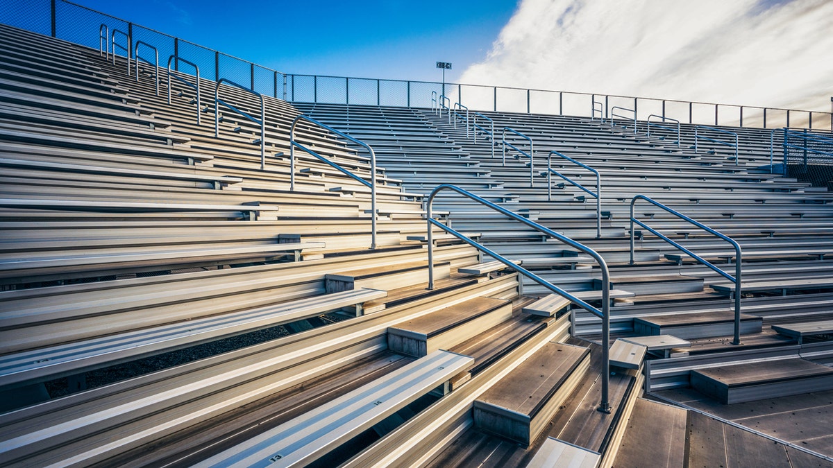 Empty stadium bleachers