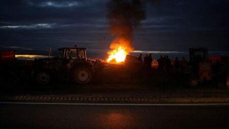 Farmers block highway near French-Spanish border