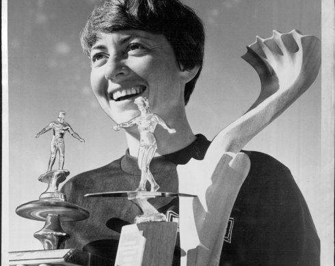 Phyllis O’Donnell of Banora Point, north NSW with some of her trophies.