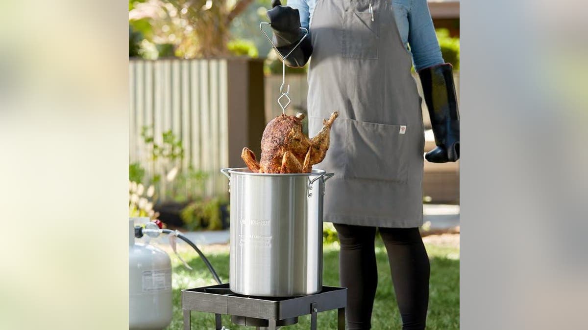 Keep your hands safe while cooking your turkey. 