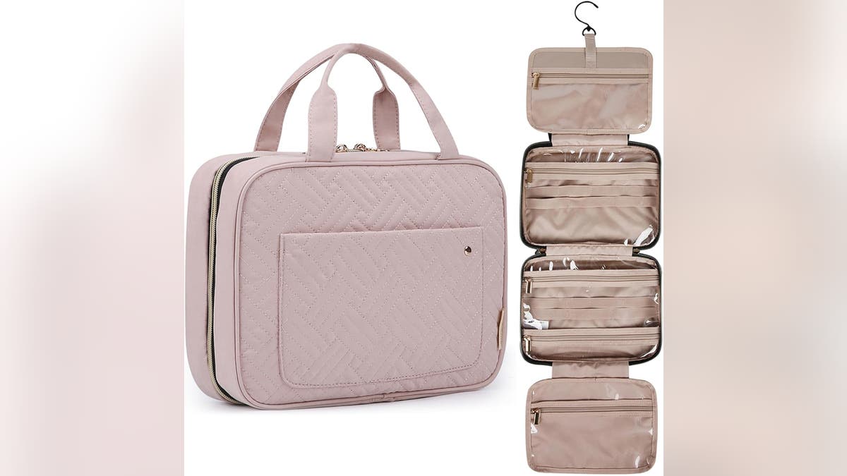 The BAGSMART toiletry bag is designed with four separate compartments.