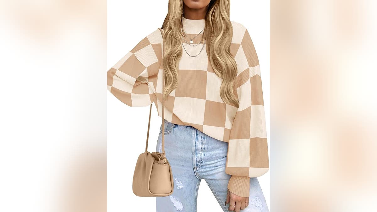 Get cozy with an oversized chunky sweater.