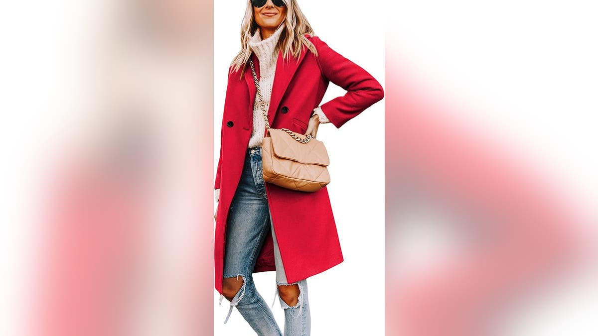 Keep warm with a long wool coat.