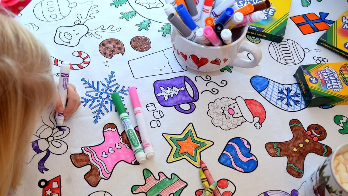 Give the kids something to do at the table with a coloring tablecloth.