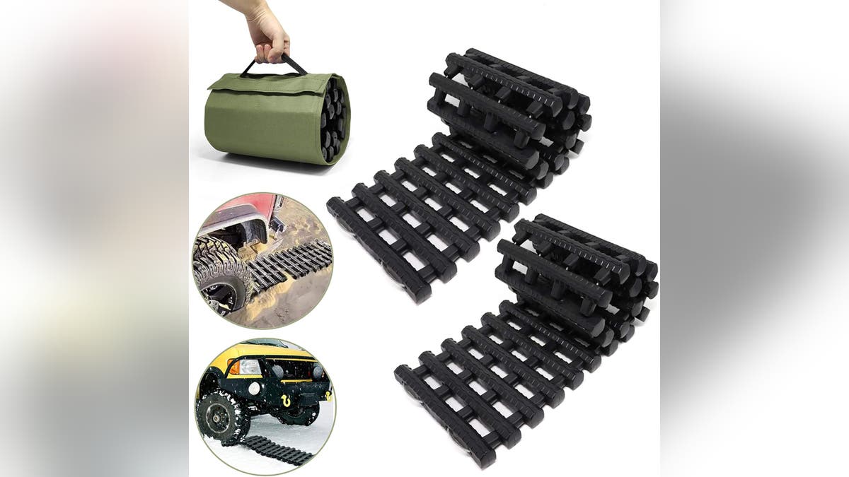 These tracks roll up nicely for easy storage.