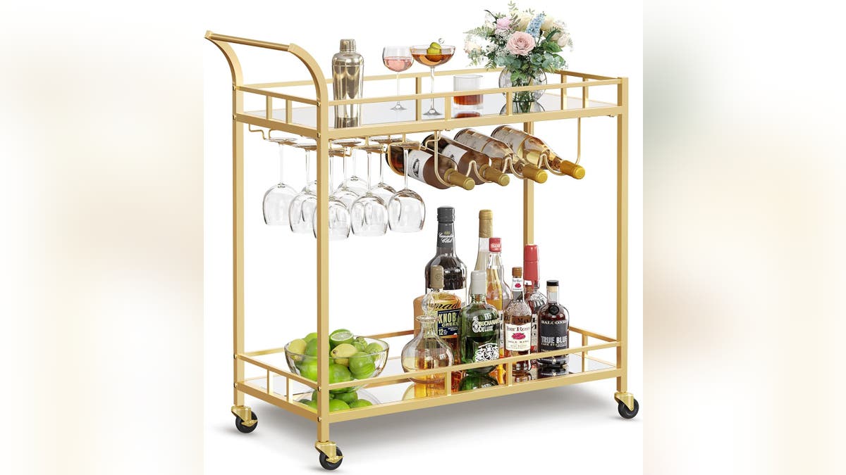 Your guests can get their own drinks when you set up a drink cart.