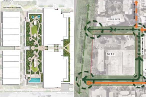 Under the latest plans for the West End site, the development would not be as high on the riverfront side, nor as deep, as previously approved.
