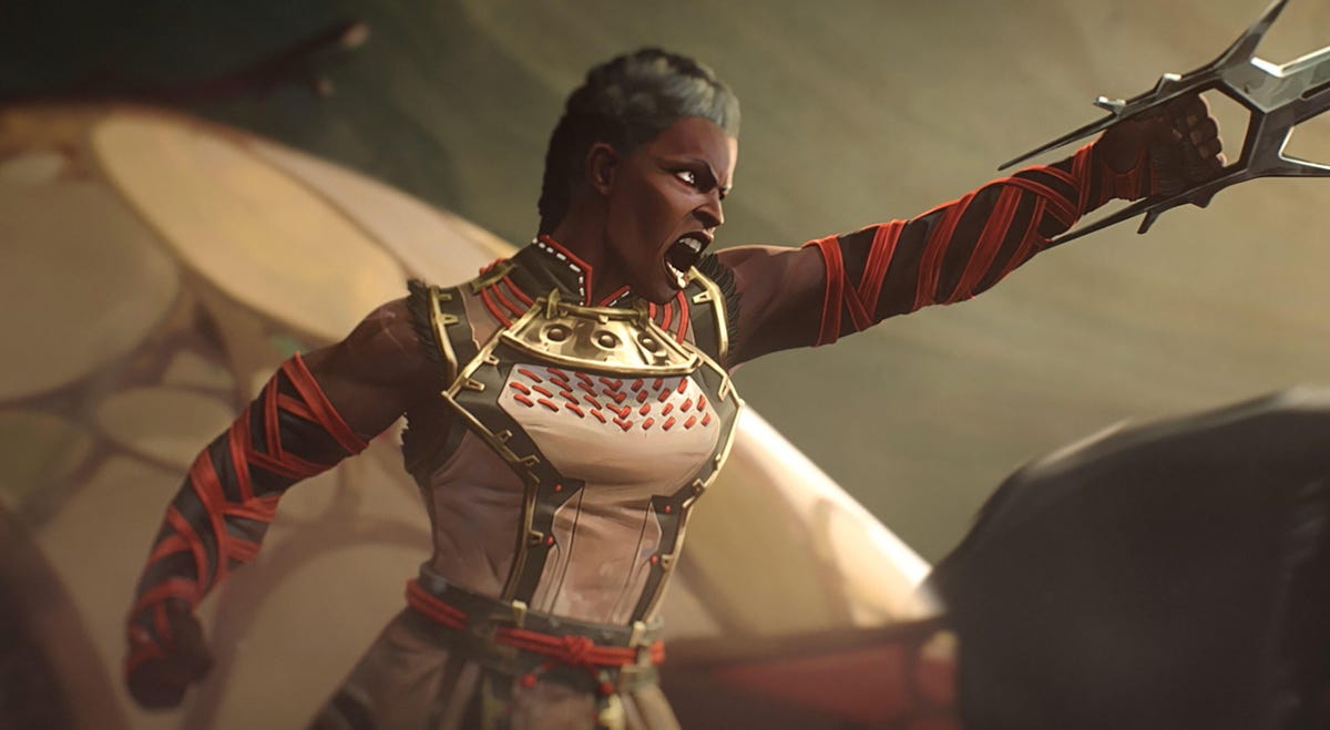 ambessa holds a weapon in arcane season 2