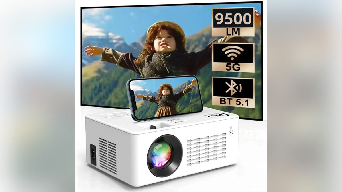 Project your favorite TV shows anywhere with this lightweight projector.