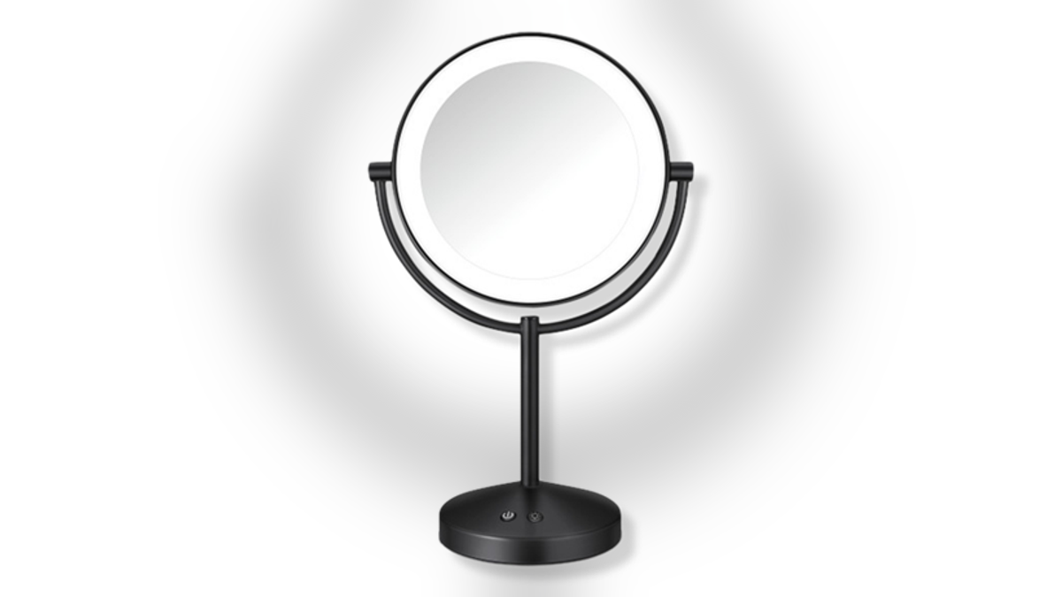 This mirror helps you carefully apply your makeup.