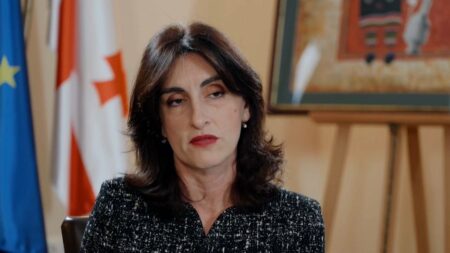 Georgia's foreign minister says protests not 'necessarily peaceful'