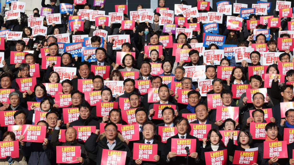 South Korean lawmakers support suspending president’s powers after short-lived martial law declaration