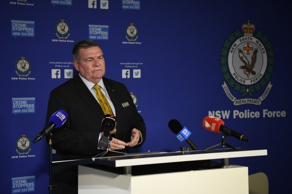 Homicide squad commander Danny Doherty addresses media after the discovery of the bodies.