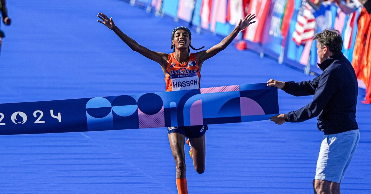 Sifan Hassan breaks clear of Tigst Assefa in brilliant finish to women’s marathon at Paris 2024 – ‘Almost a clash!’ – Athletics video