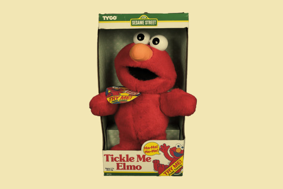 A Tickle Me Elmo c. 1996 when the plush toy, based on a Sesame Street Muppet, was first released.