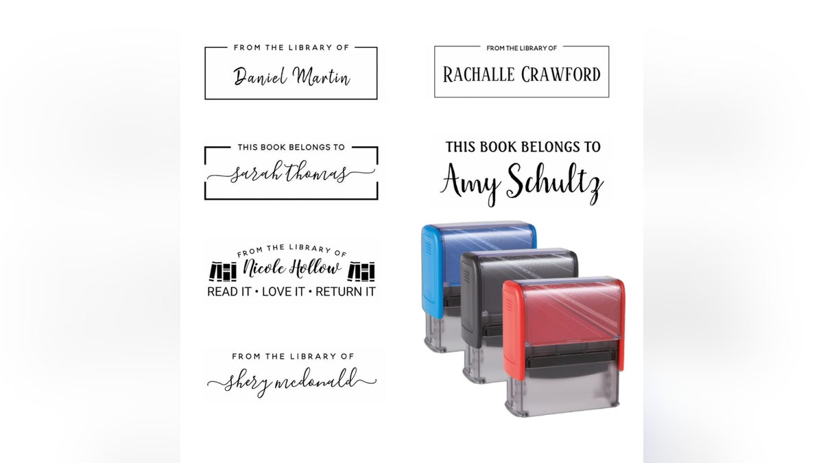 A book stamp helps readers make their own library.