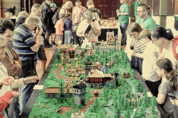 A Lego model by Rod Fiford and friends displayed at Brickvention in Melbourne in 2020. 