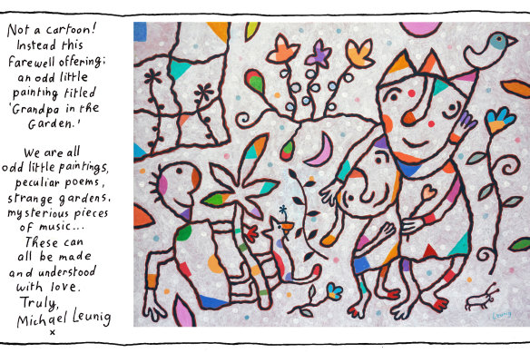 Leunig’s farewell cartoon.