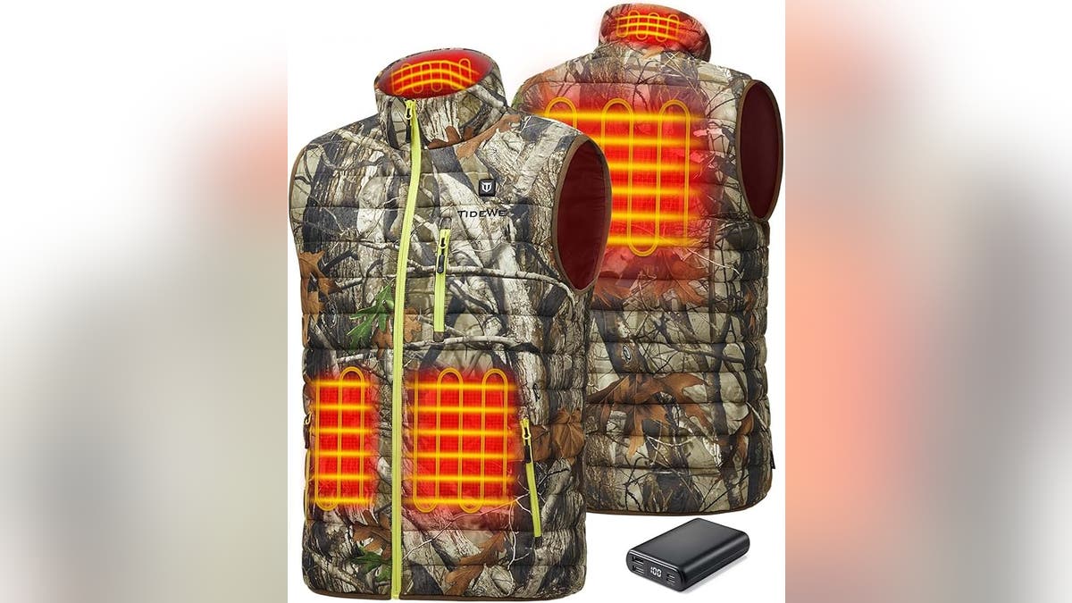 A heated vest keeps you warm all winter.