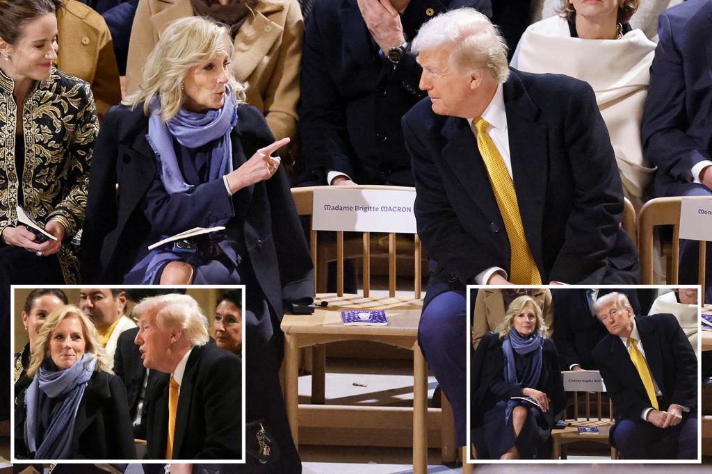 MAGA goes wild over Jill Biden’s very friendly encounter with Trump at the Notre Dame reopening in Paris