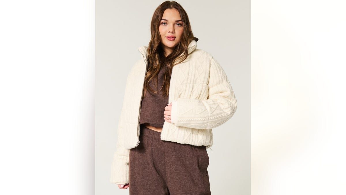A jacket that looks like a stylish sweater.
