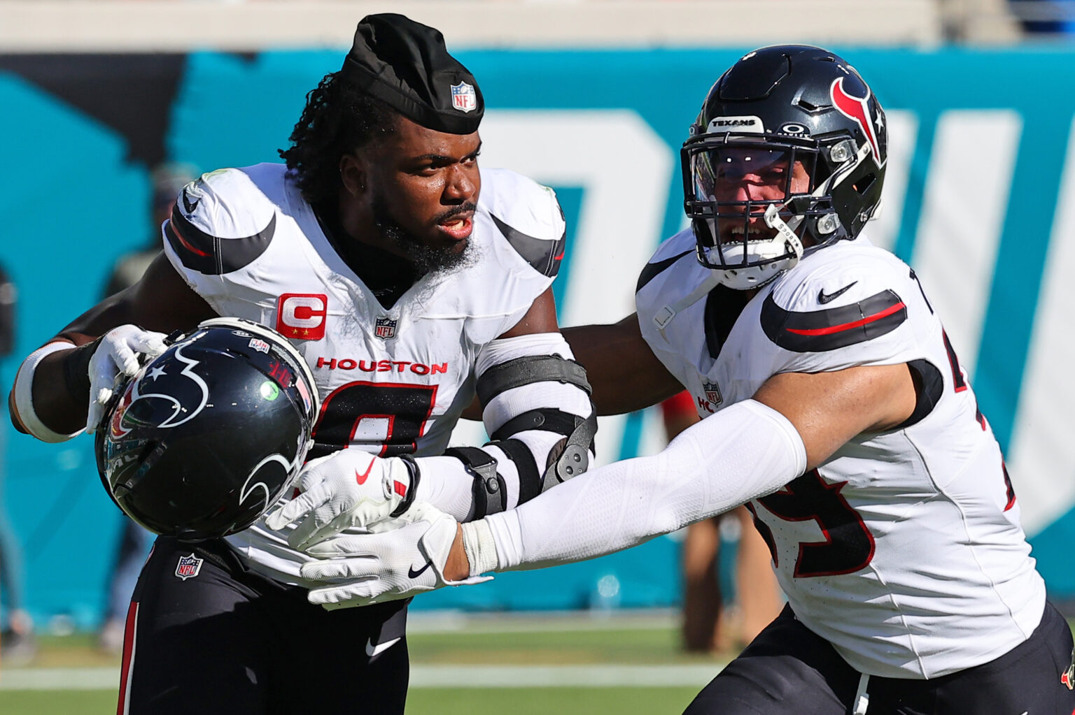 Texans’ Azeez Al-Shaair Speaks Out Following Lengthy Suspension for Hit on Trevor Lawrence