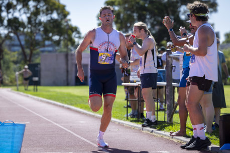 Cheers to him: Henry Jones, of Mollymook, NSW, won the 2025 Aussie Beer Mile title.