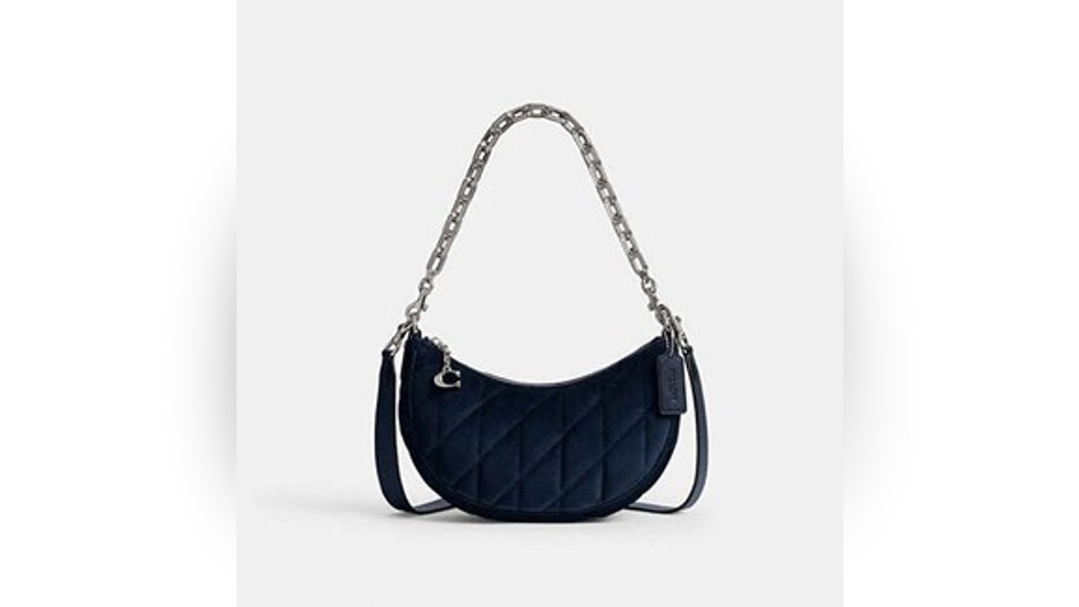 This bag is made from soft velvet.