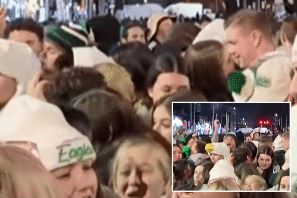 Disturbing video shows someone firing shots in the air as chaos erupts in Philadelphia after Eagles win