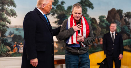 Trump Greets Fogel at White House After Release as Hostage