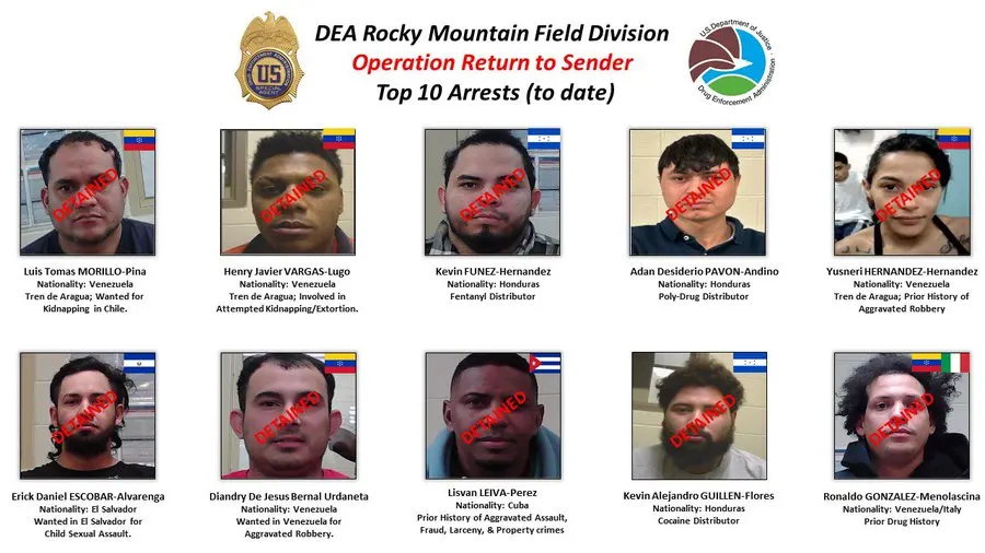 Colorado's top 10 drug criminals arrested, facing deportation under DEA operation