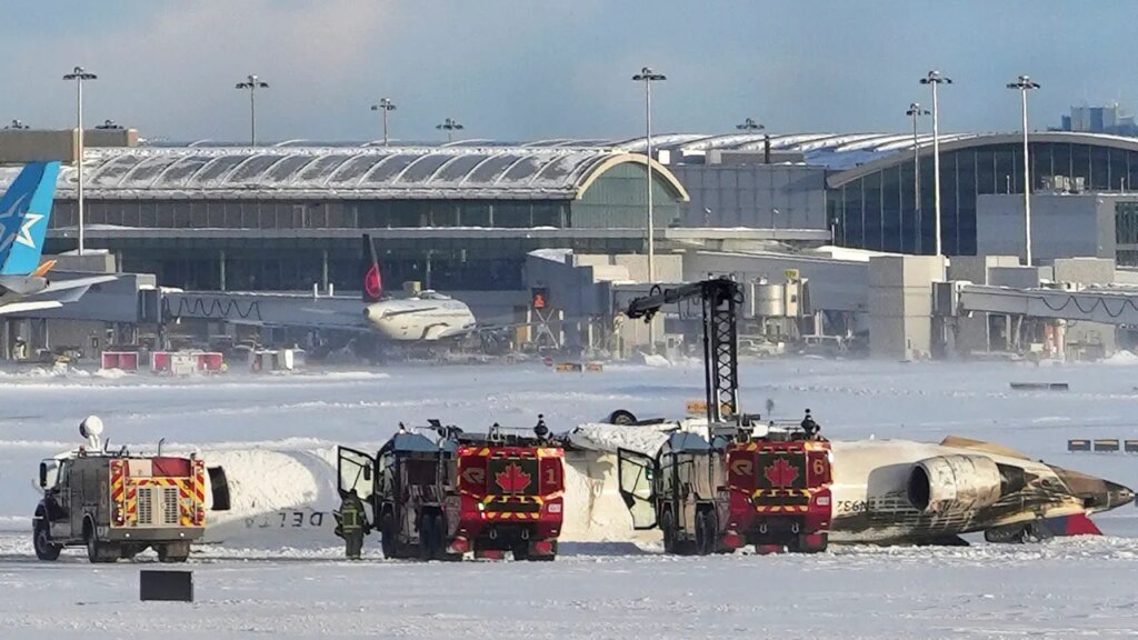Delta up-side-down plane crash at Toronto airport marks North America's 4th major aviation disaster in a month
