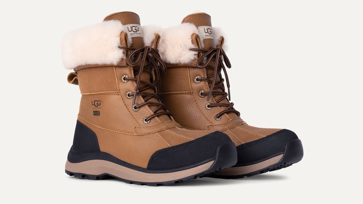 UGG boots combine premium leather with a vulcanized rubber sole for maximum grip and durability.