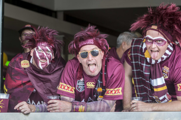 Maroons fans boost Caxton Street’s coffers before a State of Origin match.