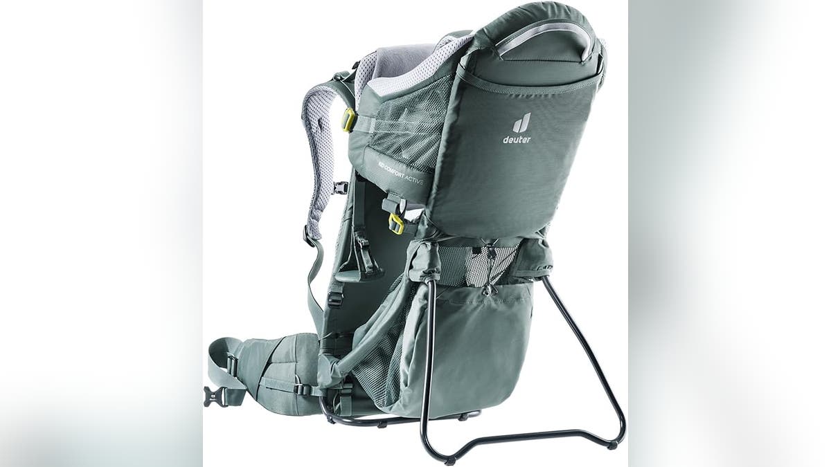 A sturdy hiking baby carrier.