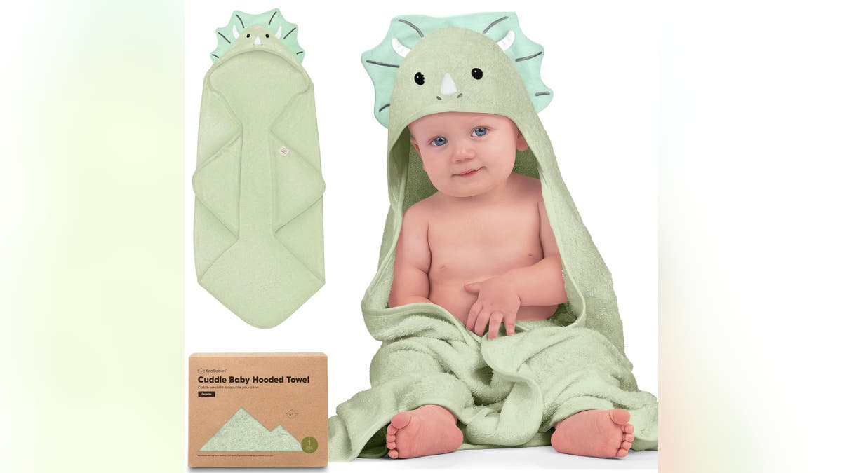 These soft towels come in fun animal designs.