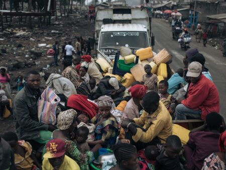 Photos: Displaced people face uncertain future after fleeing Goma