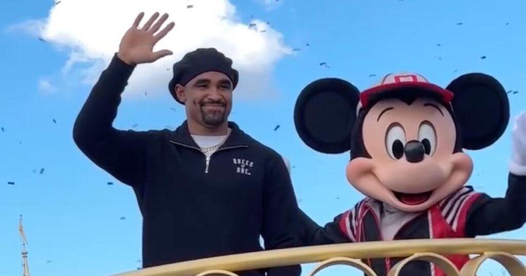 Philadelphia Eagles QB Jalen Hurts and Fiancee Bry Burrows Visit Disney World After Super Bowl Win